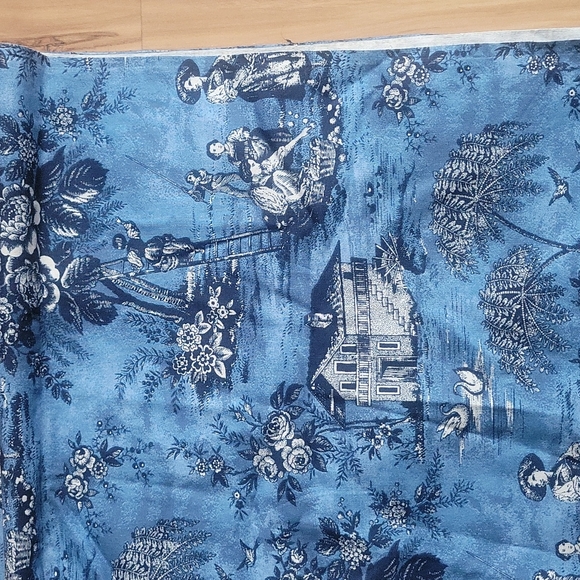 Vintage Inspired Toile De Jouy French Country Scene Fabric - Picture 2 of 7